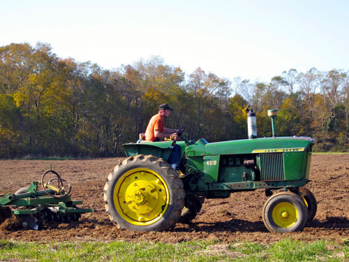 Tractor in field